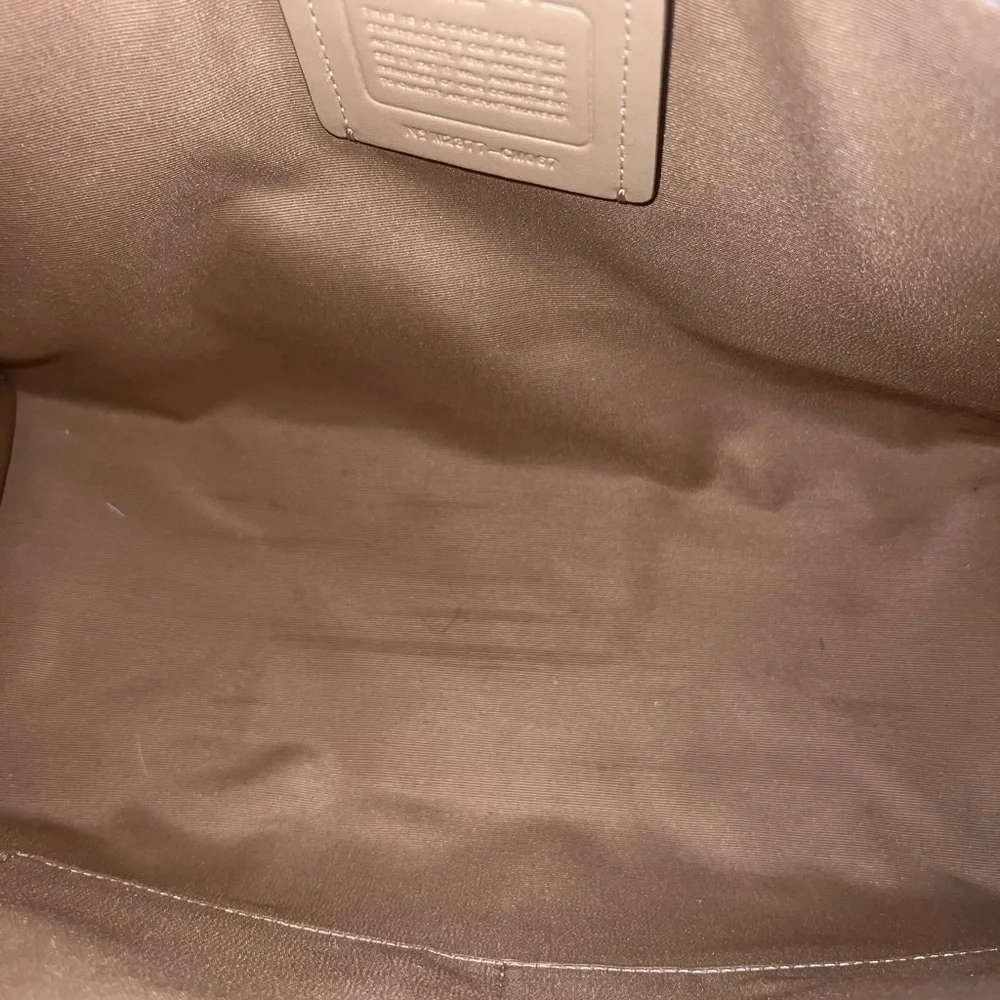 Coach White and Tan Briefcase with Modern Design. NWOT